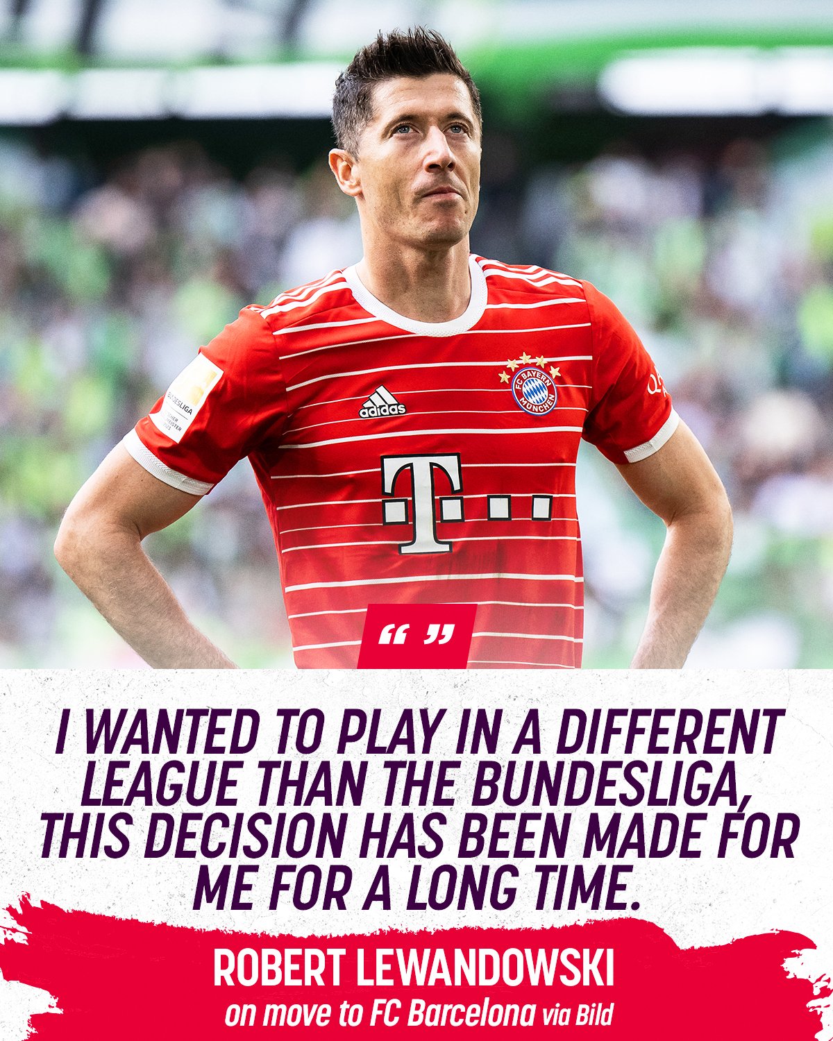 Nbc Sports Soccer With A Year Left On His Contact At Bayern Munich 33 Year Old Striker Robert Lewandowski Got His Move To Barcelona And He Had This To Say Fcb T Co Esfiqjibed