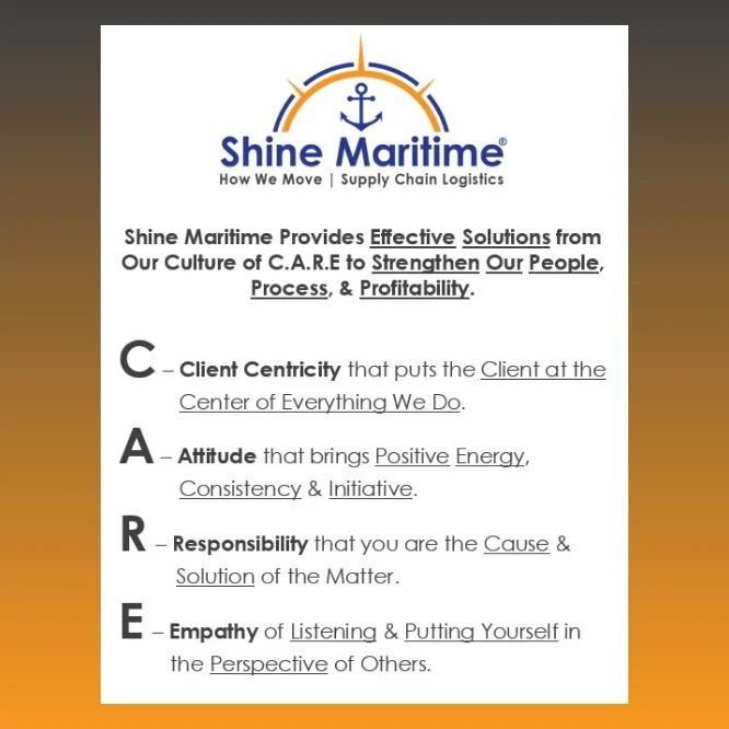ShineMaritime's tweet photo. Our company culture that we operate by. #HowWeMove #Logistics #SupplyChain #SSOT #KE #UG #USA #HumanitarianAid #UN #NGO #Oil_Gas #AirTransport #RoadTransport #RiverTransport #MarineFreight #Warehousing #Clearing #Forwarding #Freight #Customs #Cargo #Tran… https://t.co/j78kYayu9F https://t.co/LAJosL8m0T