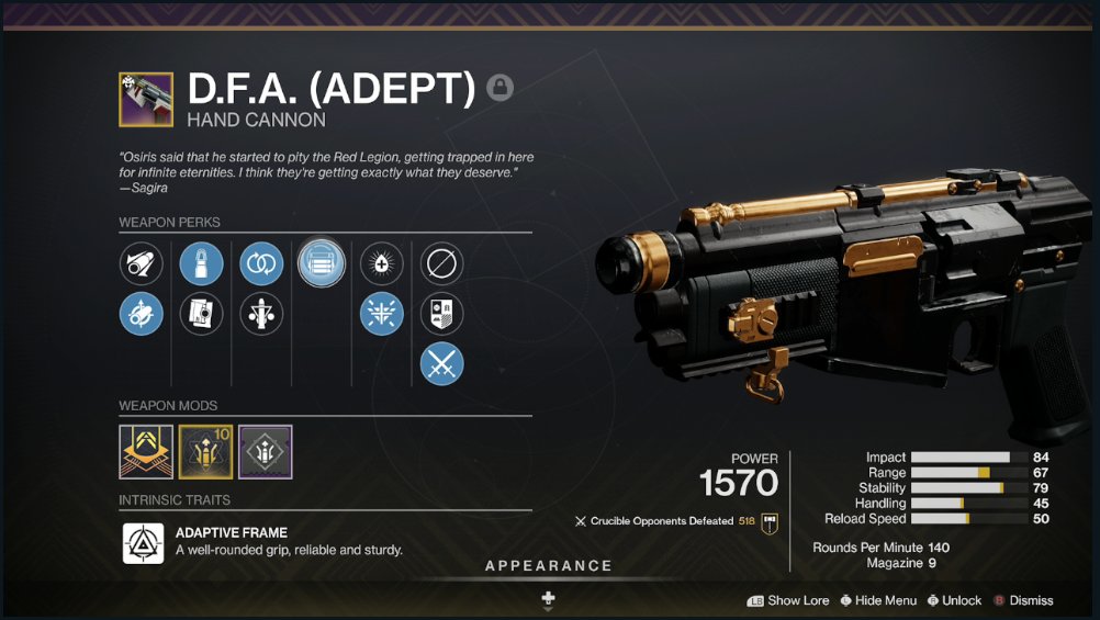 This is LOOT!!!

It's been so much fun testing this roll, only downside for me is the mag size and lower handling. Opening Shot feels really nice basically Icarus.

Rising!