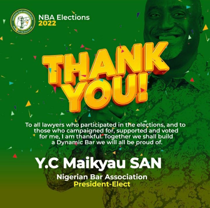 I couldn't have done it without you! 

I am grateful to the membership of the Nigerian Bar Association <a href="/NigBarAssoc/">Nigerian Bar Association</a> for entrusting me with the mandate to lead the Bar for the next two years.

I am grateful for the opportunity to serve as the 31st President of the NBA.