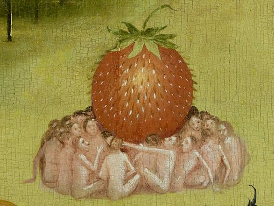 WeirdMedieval's tweet photo. giant strawberry, netherlands, ca. 1500 https://t.co/yFLQCHSXZR