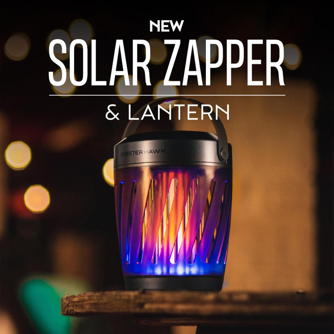 Set the mood while eliminating the threat of outdoor flying pests with the ALL-NEW Solar Zapper &amp; Lantern by Skeeter Hawk. skh.acgbrands.com/solar-bug-zapp… #SkeeterHawk #SolarZapperAndLantern #NEW #PestFree