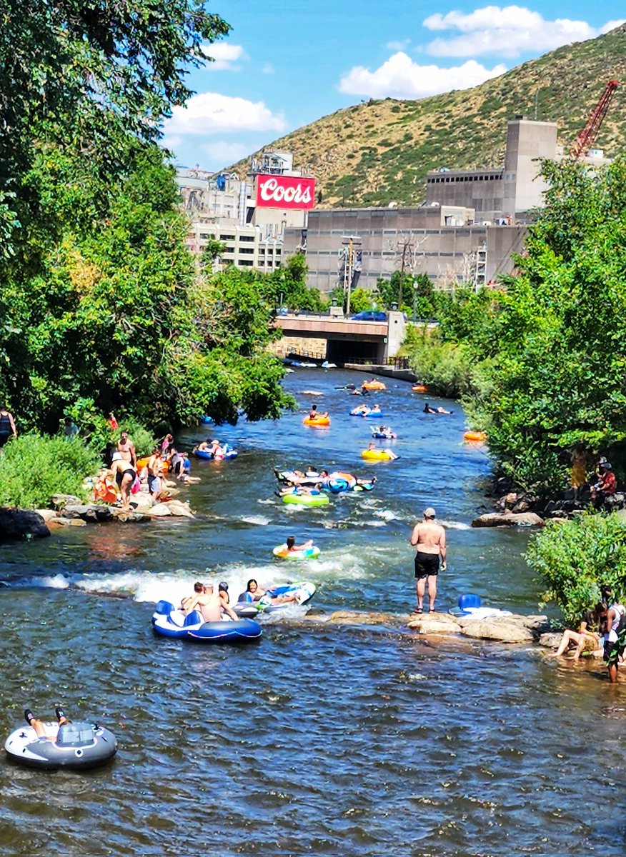 The heat is on and the tubers are a tubing down #ClearCreek #COwx #SundayFunday #GoldenColorado