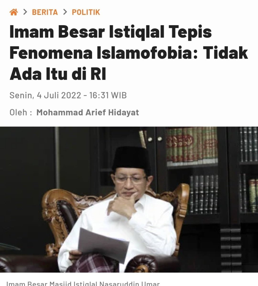 Ini yg ngomong Imam Besar loh... 👍😊