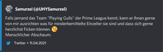 Leider nur ein 1:1 und damit müssen wir auf andere Teams hoffen, um eine Chance für die Playoffs zuhaben.
Trotzdem haben wir uns gut geschlagen für minderbemittelte Einzeller und <a href="/UHYSamurzel/">Samurzel</a> xD