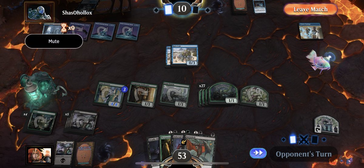 juggla82's tweet photo. @Shasohollox where did you go? I only had 5 cards left in my deck… Good Game and happy hunting. Hope you don’t run into decks that run Gaea’s Blessing which always seems to happen to me when I run that same mil deck. https://t.co/L9ochqWIDE