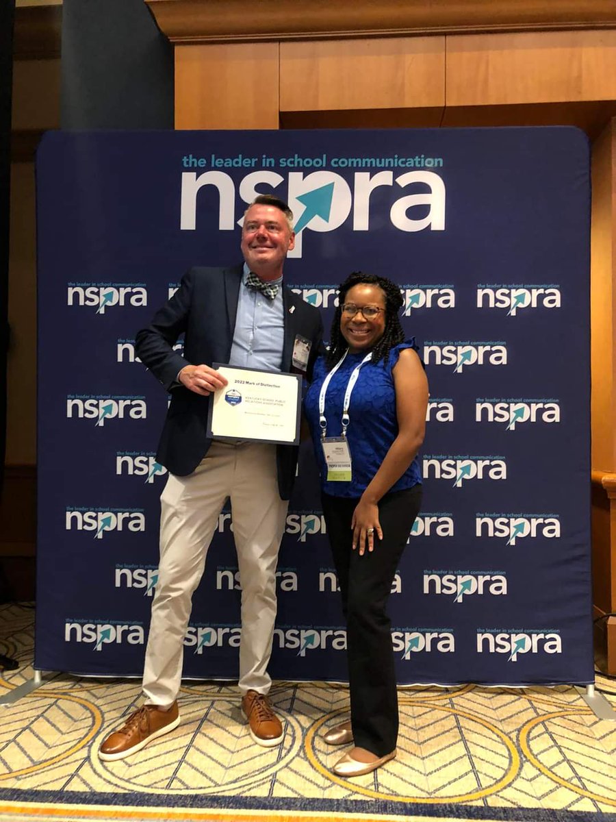 KySchoolPR's tweet image. 🎉Congratulations to KYSPRA for receiving two of @NSPRA's 2022 Mark of Distinction Awards! KYSPRA was formally recognized at the 2022 NSPRA Seminar in Chicago during the Annual Meeting &amp;amp; Celebration of Achievement today!

#KYSPRA 
#MarkofDistinction
#NSPRA2022
#SchoolPR