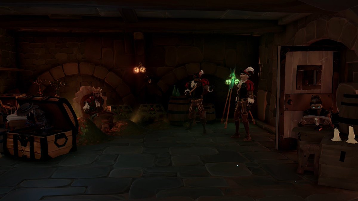 FanghornCZ's tweet photo. Lord: "I order you to guard the door overnight and make sure no one gets inside my quarters."
Guard #1: "Yes, my lord. There is no pirate who can get past our guard and live to tell the tale."

@SeaOfThieves #SoTShot https://t.co/SNGxnL3yeB