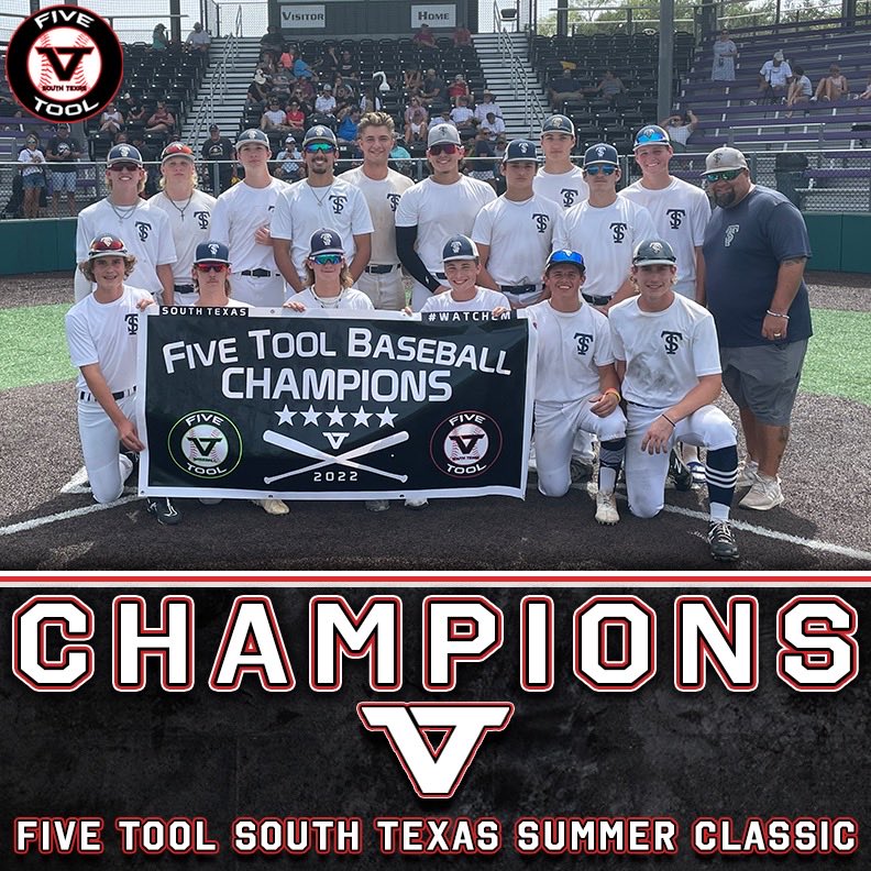 FiveToolSTX's tweet photo. 🏆Champions🏆

Congrats to @SeminolesTexas on winning the 18U Championship of the @FiveTool South Texas Summer Classic. 

#WatchEm https://t.co/C6793SmHoQ