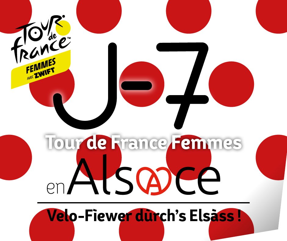 🚴‍♀️ J-7 avant <a href="/LeTourFemmes/">Le Tour de France Femmes avec Zwift</a> ! Voici les deux étapes qui auront lieu en #Alsace : 
🏁 Vendredi 29 juillet : étape 6 : Saint-Dié-Des-Vosges > #Rosheim, 129 KM
🏁 Samedi 30 juillet : etape 7 de montagne : <a href="/villedeselestat/">selestat.fr</a> > Le #Markstein, 127,5 KM
<a href="/Roussemarion/">Marion Rousse</a> <a href="/VisitSelestat/">Sélestat-HK Tourisme</a>