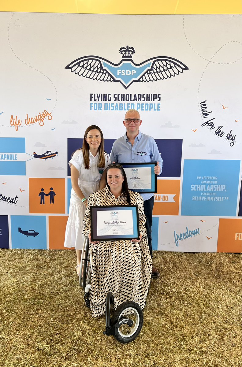 So wonderful to meet Scott Macleod &amp; Sharyn McInally-Johnston; our Boeing sponsored <a href="/FSFDP/">FSDP</a> scholars at the Royal International Air Tattoo. A truly inspirational day, hearing the difference this extraordinary charity makes to the lives of the flying scholars #RIAT2022