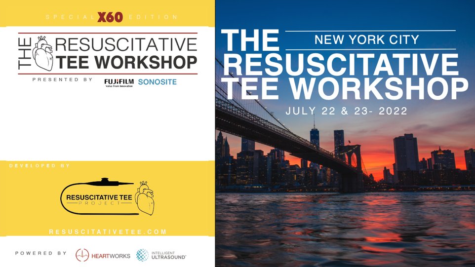 .#TheResusTEEWorkshop NYC is almost here! and it's a very special one as we celebrate our 60th course! (w livery edition badges👌) 

Celebrating this milestone we are excited to reveal something big! 

Friday is sold out but 2 left on Sat 7/23! resuscitativetee.com/nyc