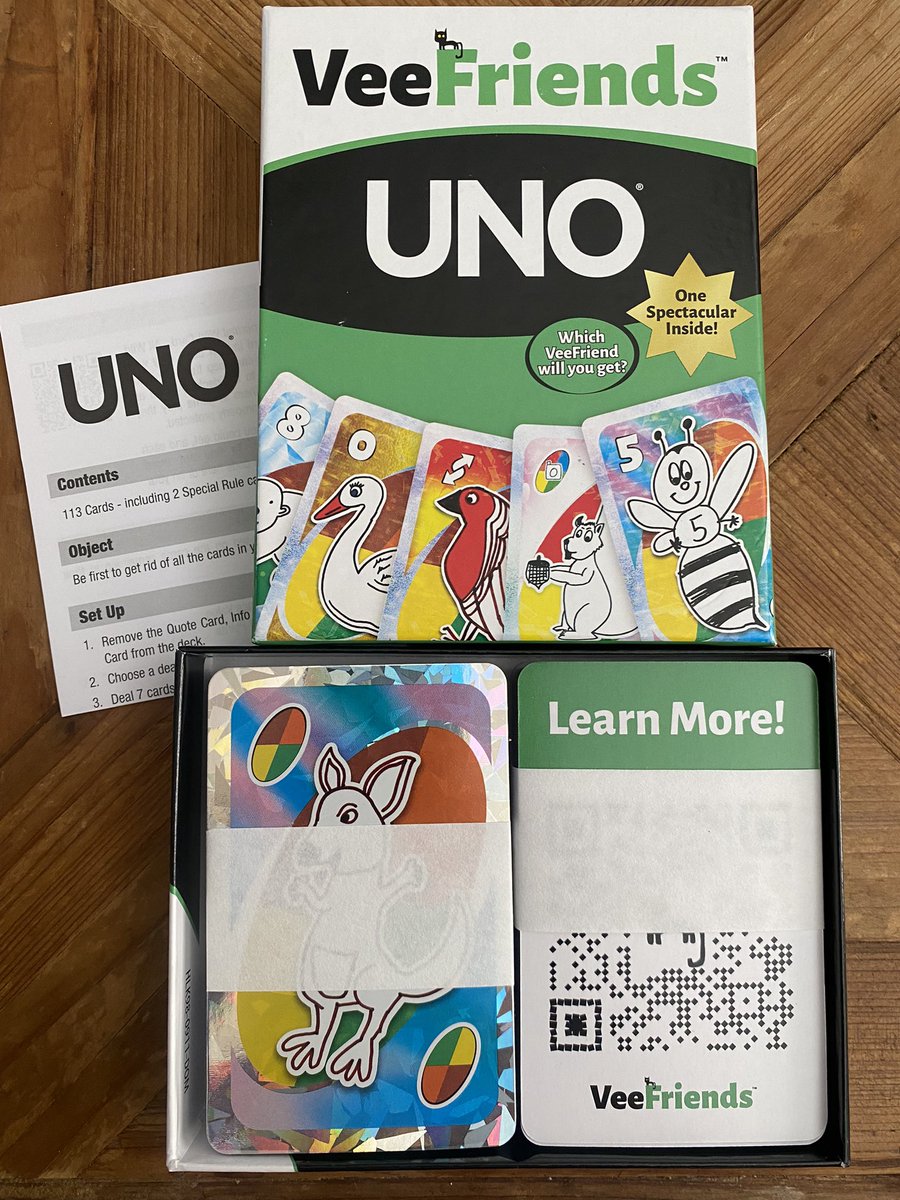 WestWest55555 (@westwest55555) on Twitter photo After opening my first Compete and Collect box yesterday, I decided to open an Uno pack and I got a #WildWallaby! Tier 2 Spec! Always grateful for these amazing times <a href="/garyvee/">Gary Vaynerchuk</a> <a href="/veefriends/">VeeFriends</a> ๐ #VeeFriends #garyvee #VeeFriendsUNO After opening my first Compete and Collect box yesterday, I decided to open an Uno pack and I got a #WildWallaby! Tier 2 Spec! Always grateful for these amazing times <a href="/garyvee/">Gary Vaynerchuk</a> <a href="/veefriends/">VeeFriends</a> ๐ #VeeFriends #garyvee #VeeFriendsUNO
