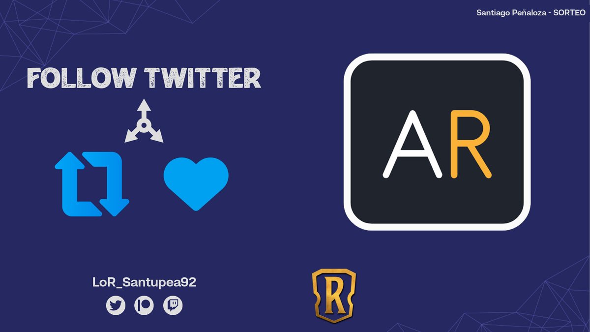 We open a new giveaway! / ¡Abrimos un nuevo sorteo!

1⃣ -> Follow @LoR_Santupea92 &amp; <a href="/Runeterra_ar/">Runeterra AR 🔳</a> 

2⃣ -> 🔁 &amp; ❤️ 

3⃣ -> Tag two LoR friends. All three will have prizes. / Etiqueta dos amigos de LoR. Los tres tendrán premios.

🗓️ August 16th / 16 de agosto

#LegendsOfRuneterra
