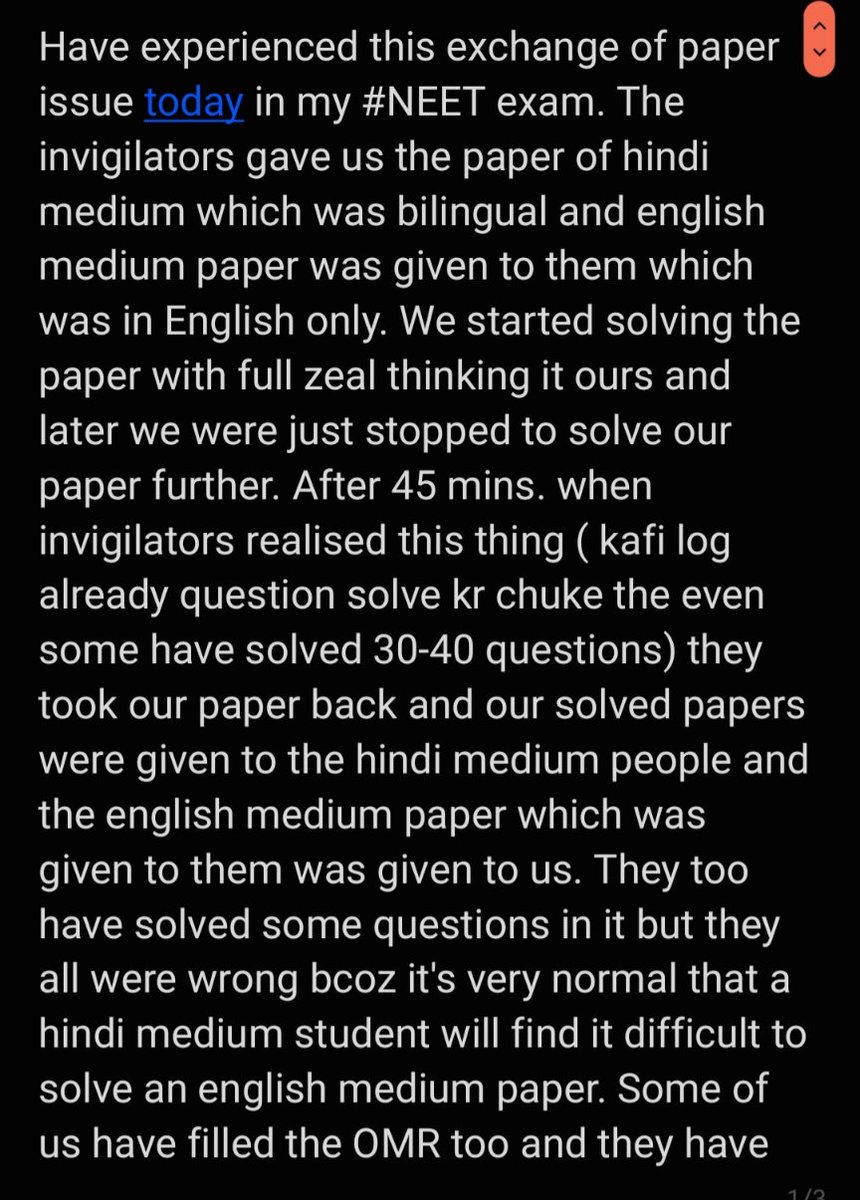 AjayBhumika's tweet photo. A huge blunder in #NEET exam at several places.
The scenario I've mentioned happened with me at my center Kendriya Vidyalaya (school code-03271)  Hoshangabad Madhya Pradesh 

@anubha1812 @ThePradeepRawat @ActivistSukhpal @AdvMamtaSharma @dpradhanbjp @DG_NTA #NEETUG2022 #NEET2022 https://t.co/NrAulXGPIc