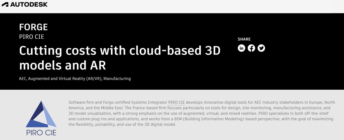 [Développement] #BIM <a href="/PIRO_CIE/">PIRO CIE</a> CIE aide à réduire les coûts grâce aux modèles 3D basés sur le cloud et à la réalité augmentée
bit.ly/3aJ3Tbc