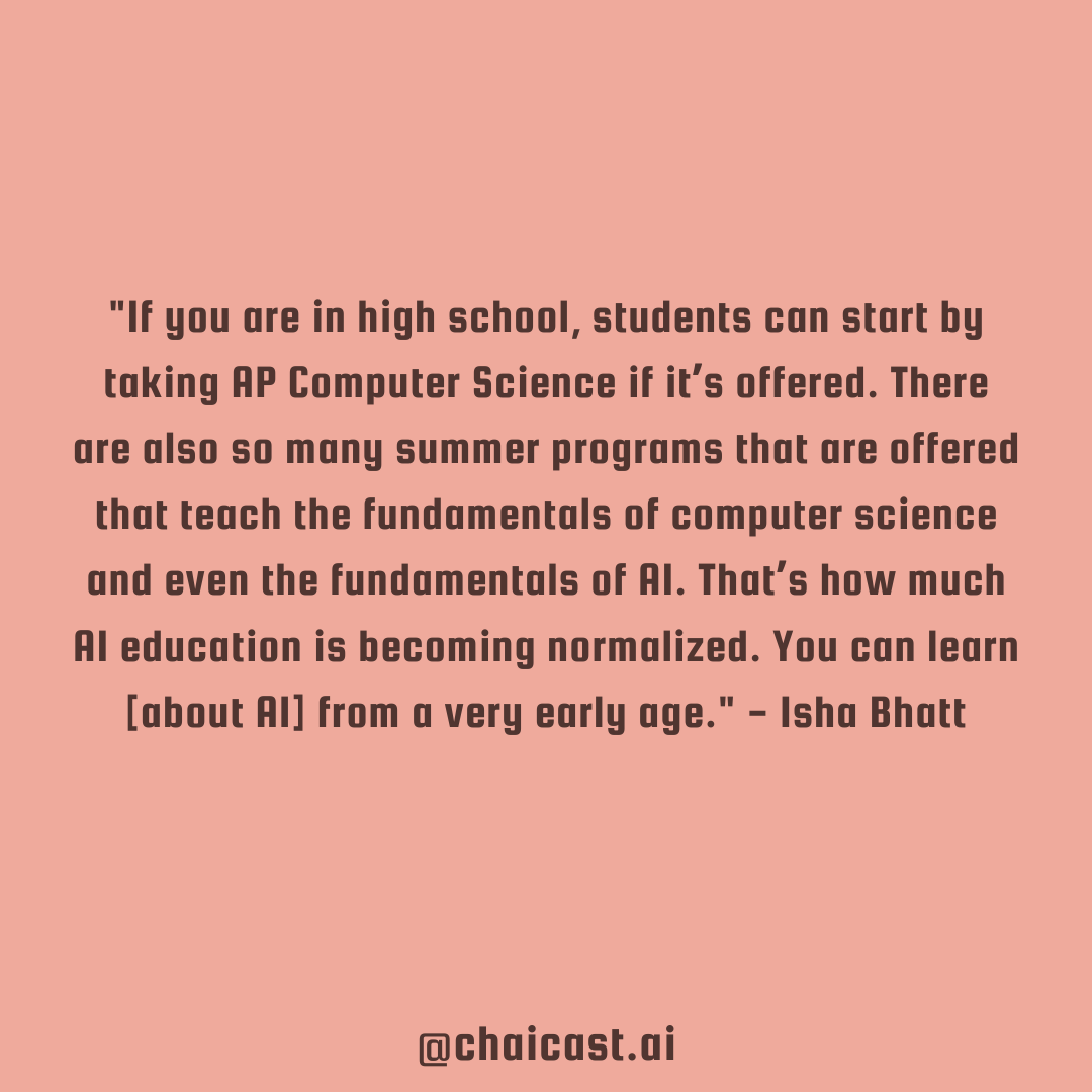 chAIcast's tweet photo. AI education is becoming more democratized than ever. In episode 3, Rupal &amp; Isha dive into the AI education landscape and different ways to learn about this space. 
Have you listened to our recent episode on AI education? Go to https://t.co/IjW7XfneKI to listen ep 3! https://t.co/39qc9zJG7J