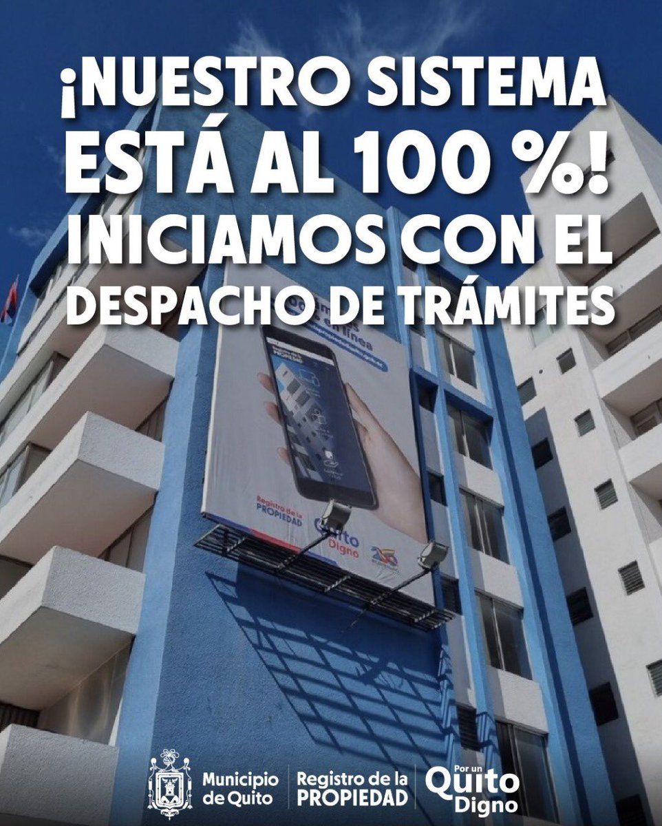 martinec83's tweet photo. ¡Atención! 

Una vez culminado el 100% de la actualización de nuestro sistema, iniciamos con la la emisión de certificados e inscripciones.                          #QuitoParaServir https://t.co/pav5sLsWbS
