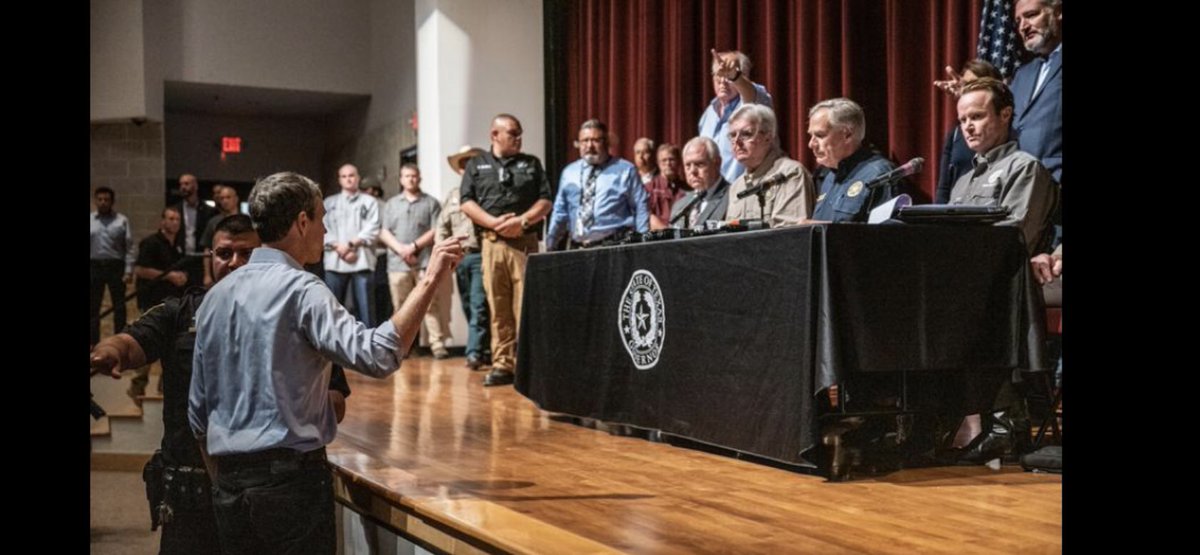 SueWillner's tweet photo. @BetoORourke The moment we knew the truth was being withheld by local/state officials. If you’re telling the truth, you’re not afraid. Instead you told the truth teller to leave and pointed him to the door. I’m voting @BetoORourke https://t.co/Y6DLSkcxLX