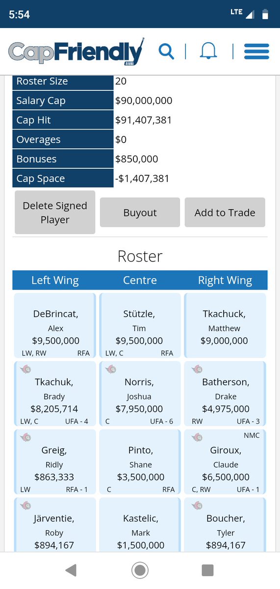 Not sure what the cap will be in 24-25, but if Matthew signs a one year deal to become a UFA do you bridge Pinto and Sanderson if this is possible