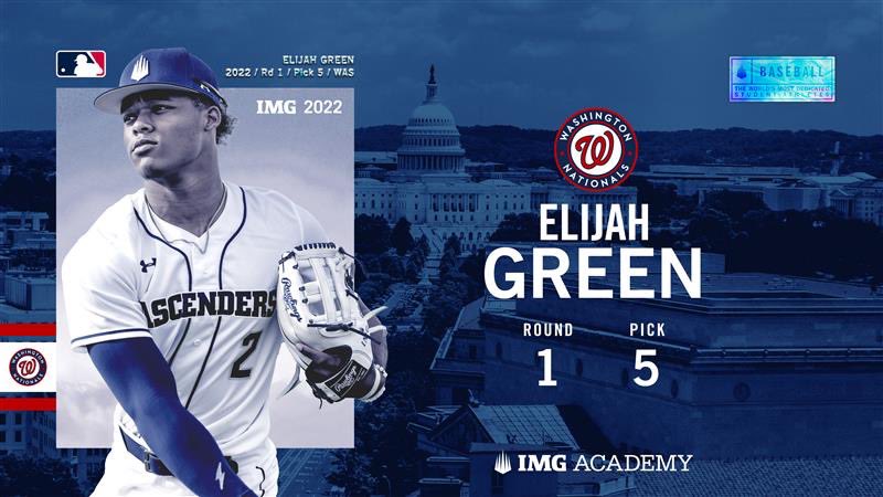 IMGABaseball's tweet photo. From @IMGAcademy to the @Nationals, welcome to the DMV @elijahgreen1204‼️ 

#MLBDraft | #IMGAlum https://t.co/tT9I5HUDlk