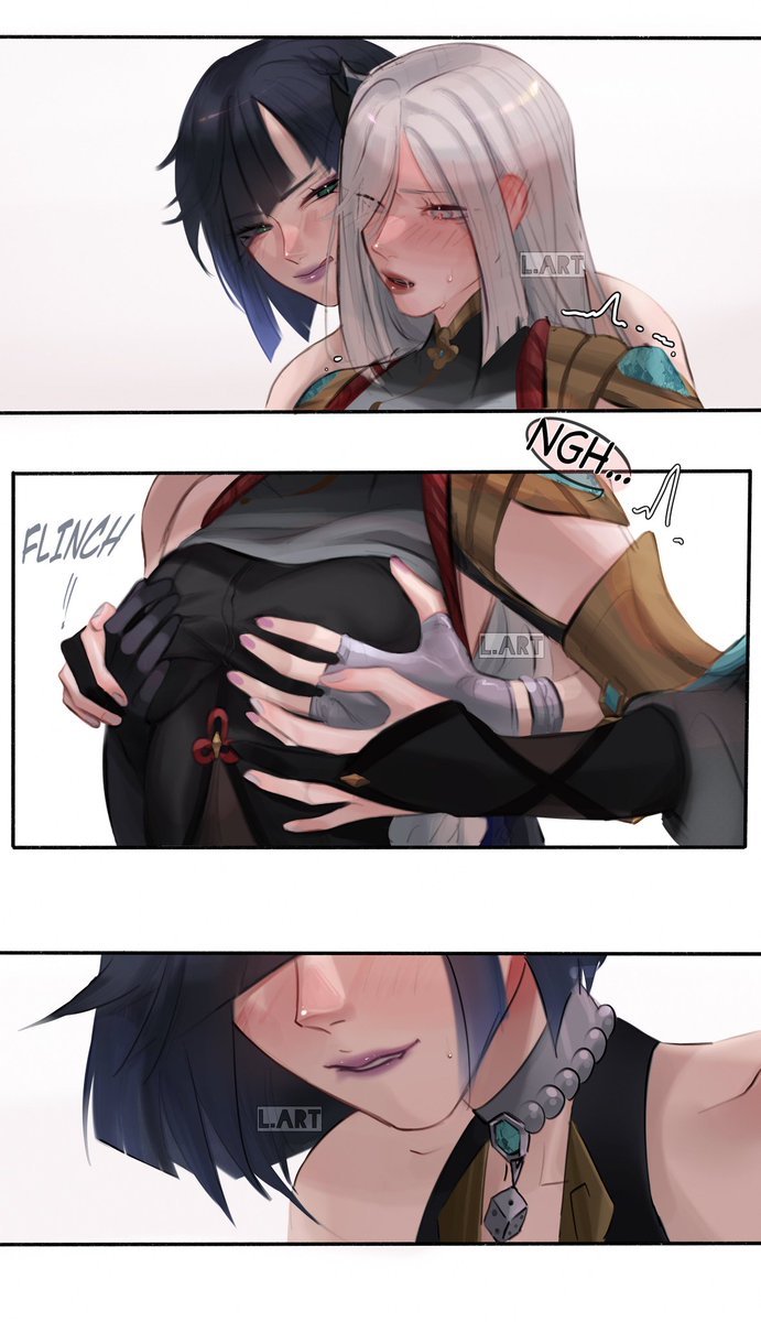 She gets very easily flustered by a girl's touch. She's quite sensitive, too. . . So please. . . Be gentle when you tease her.

#SeductiveSunday