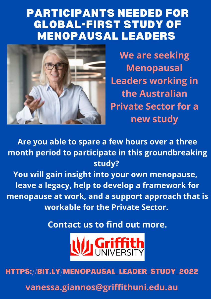 Participants needed for Global first study of Menopausal Leaders in the Private Sector 2022