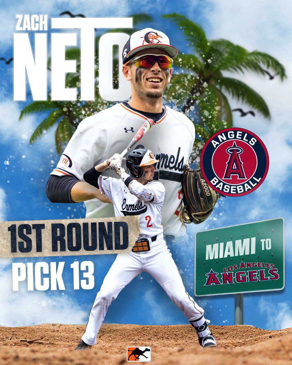 𝐓𝐇𝐄 𝐏𝐈𝐂𝐊 𝐈𝐒 𝐈𝐍!

With the 13th overall pick in the First Round, <a href="/ZachNeto25/">Zach</a> is heading to the Los Angeles Angels!!🔥

<a href="/MLB/">MLB</a> | <a href="/Angels/">Los Angeles Angels</a>
