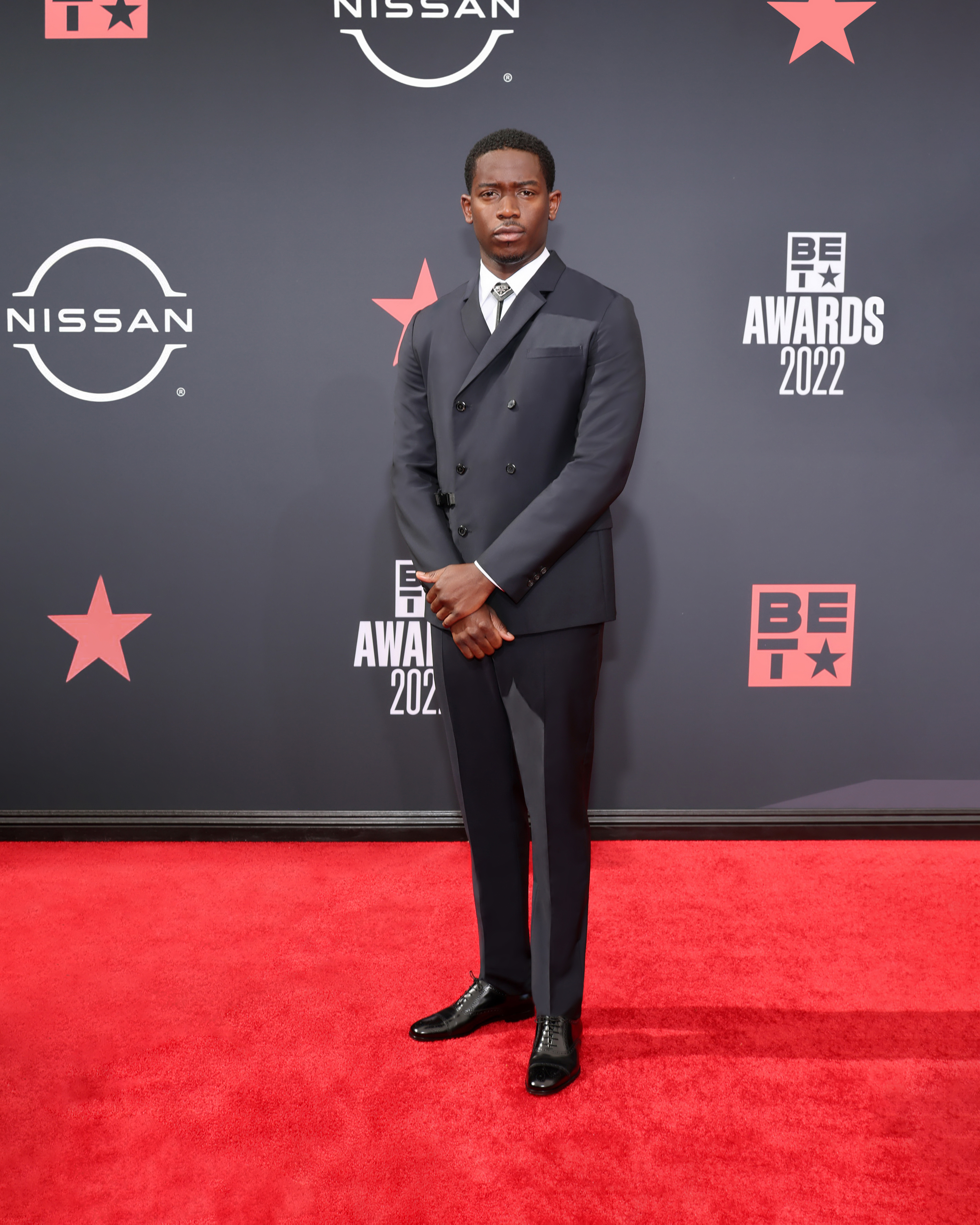 PRADA on X: Damson Idris wore a #Prada navy double breasted suit