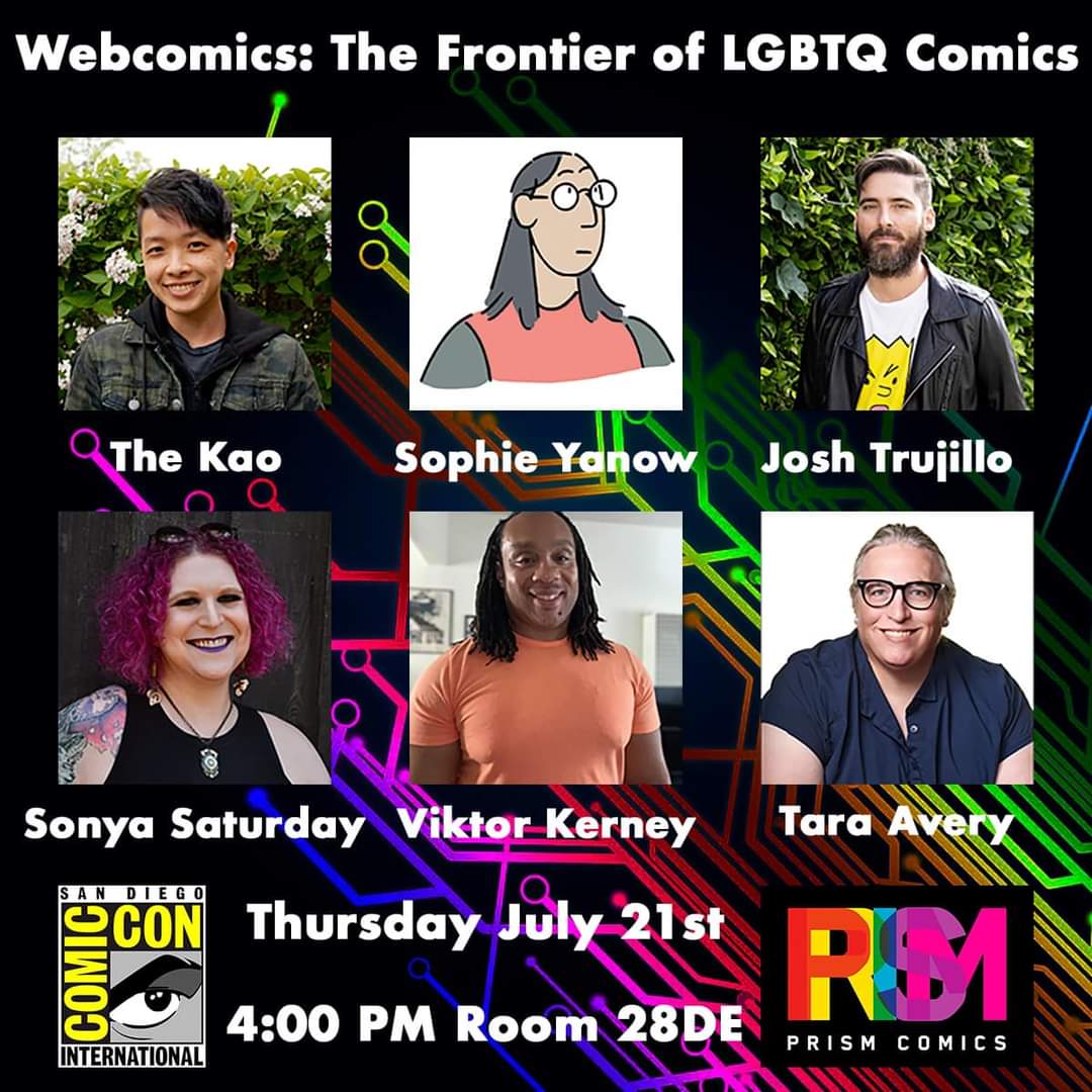 Queers & Comics (@queerscomics) on Twitter photo Webcomics! The Frontier of LGBTQ Comics! Happening next week at #ComicCon2022 #SDCC ! via <a href="/taramavery/">Tara Madison Avery</a> Webcomics! The Frontier of LGBTQ Comics! Happening next week at #ComicCon2022 #SDCC ! via <a href="/taramavery/">Tara Madison Avery</a>
