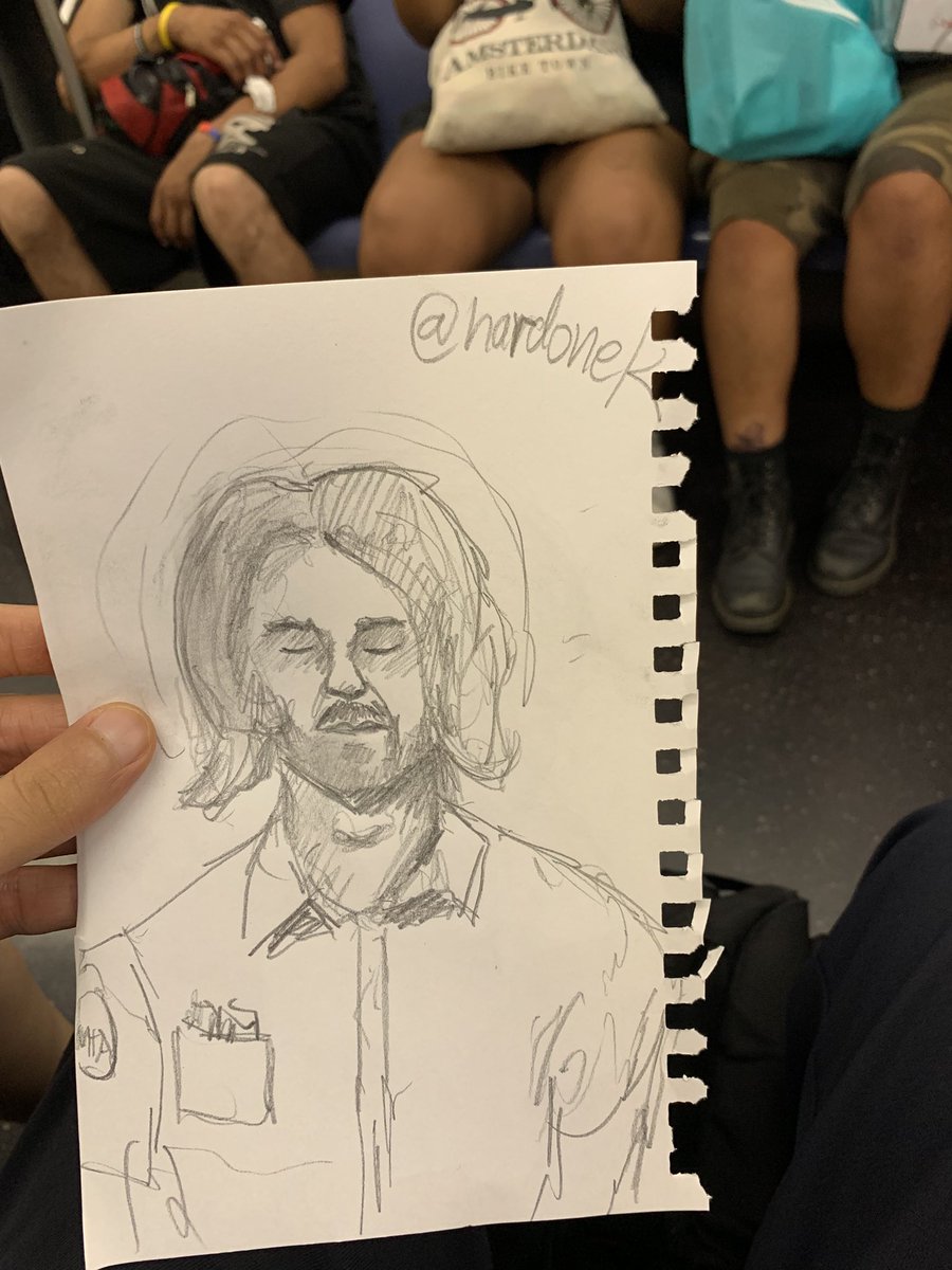 Little surprise gift on the subway from random artist!🙏😀 #subwayart #quickdraw #art #drawing