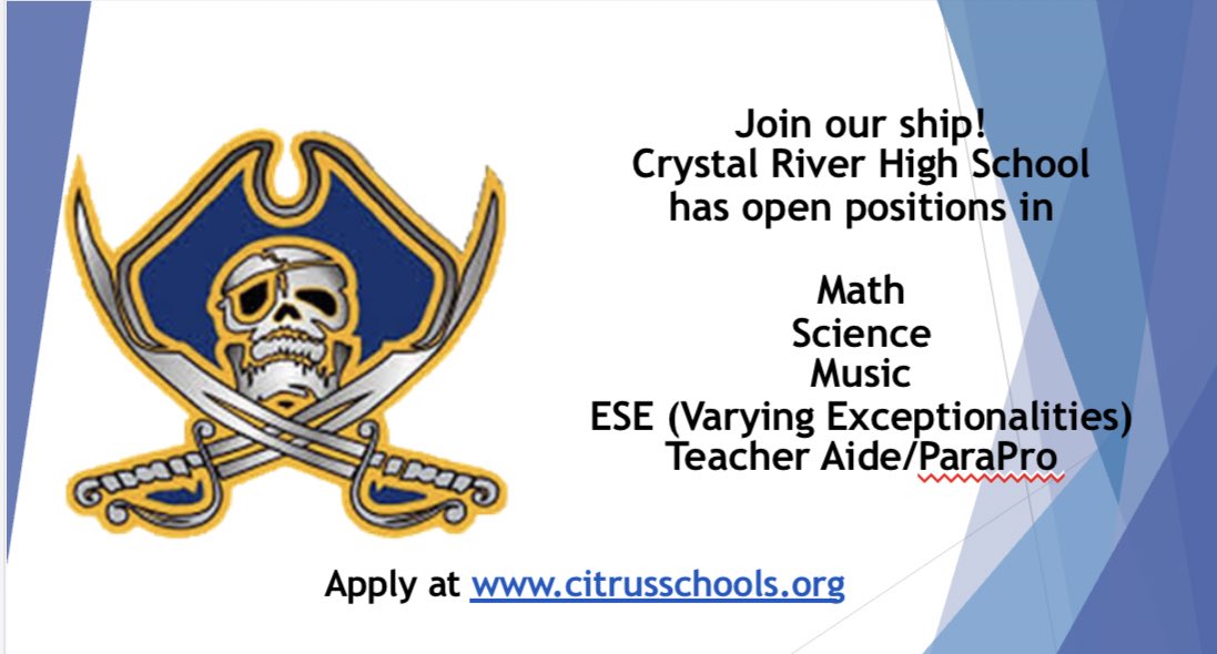 Join our team! Apply at citrusschools.org