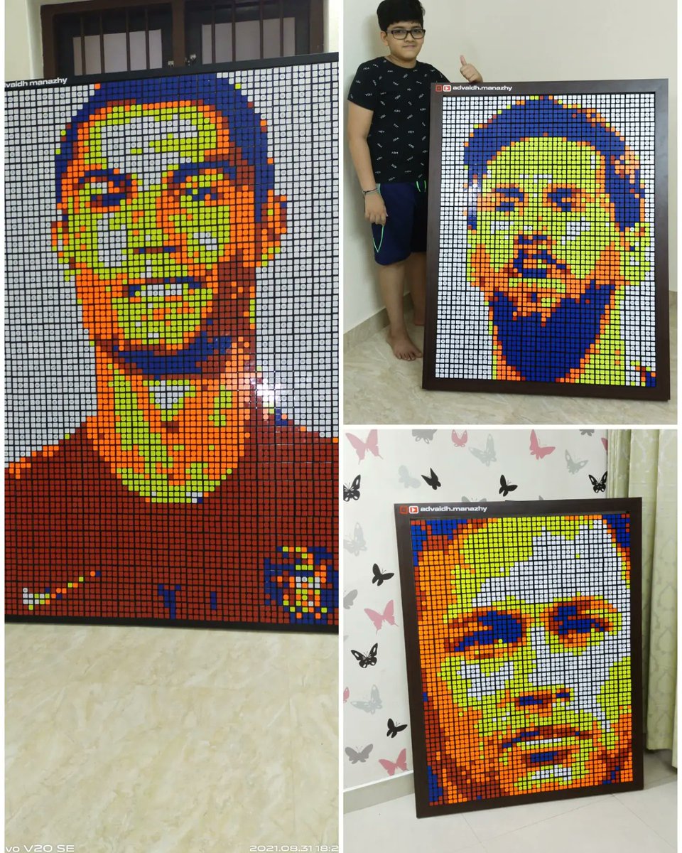 MAdvaidh's tweet photo. A Rubik's cube surprise to the most vibrant football inspirations we have ever seen in history. 
@LeoMessiMedia
@Cristiano
@neymarjr
Rubik's cube Mosaic Art all the way from 🇮🇳 to the sensational player's! 
#Neymar
#leomessi 
#cristiano 
#football
#Messi𓃵 
#CR7𓃵 
@aliswelgod https://t.co/VHqalL1QyK