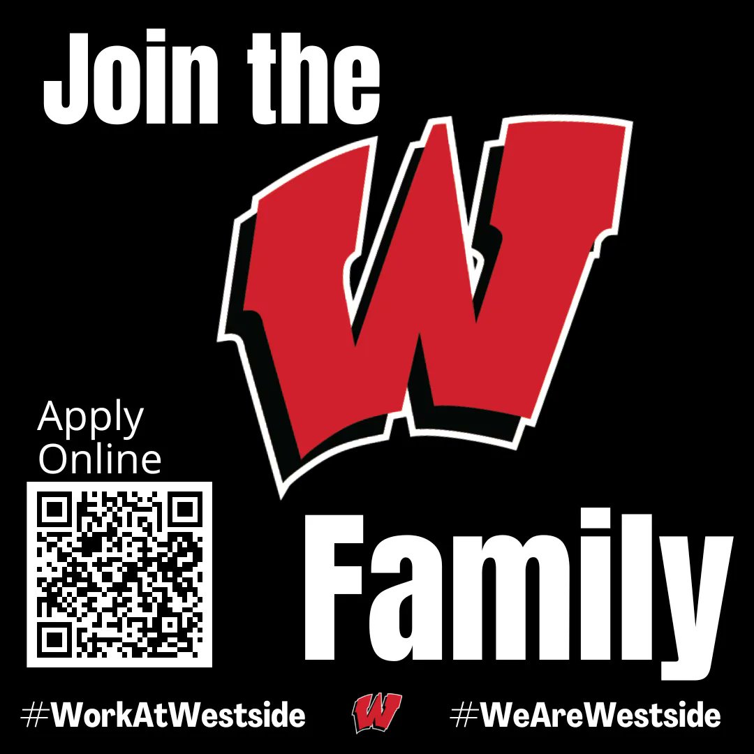 Westside Community Schools is looking for full and part-time employees for the coming school year!

Job Fair
Tues, July 26
11A-2P
ABC Building
76/Pacific 
No appointment necessary!

Apply online: buff.ly/3edJauF 
Or scan the QR Code. 

#WorkAtWestside #WeAreWestside