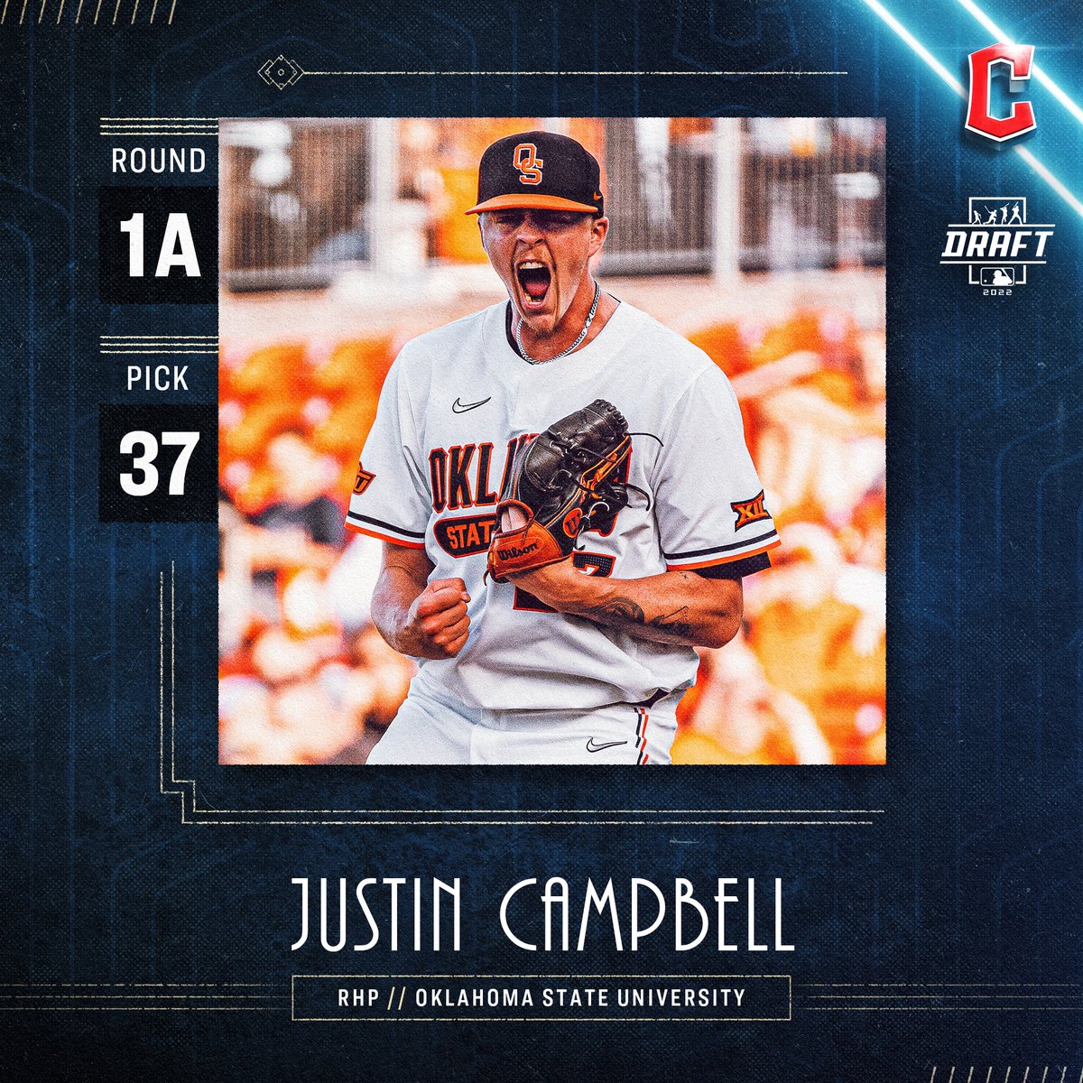 We have selected RHP Justin Campbell from Oklahoma State University with the 37th pick in the 2022 MLB Draft!

Welcome to The Land, Justin!

#ForTheLand