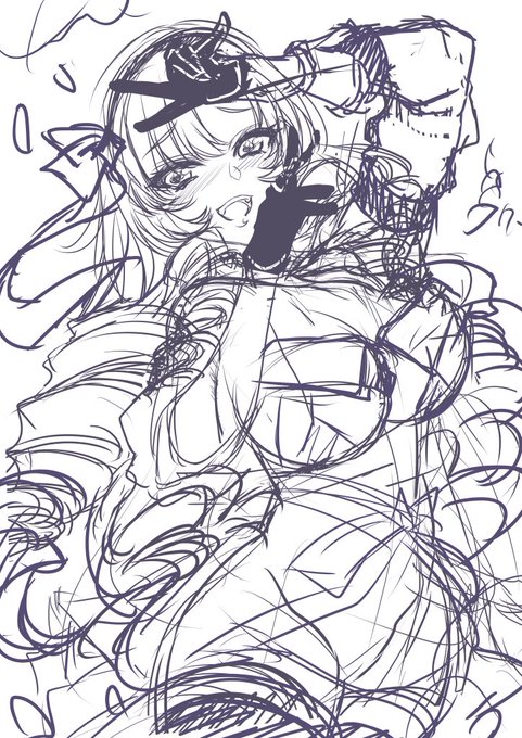 仕上げるかどうか 
分からないけど描いているVtuberさんのラフと下書き 