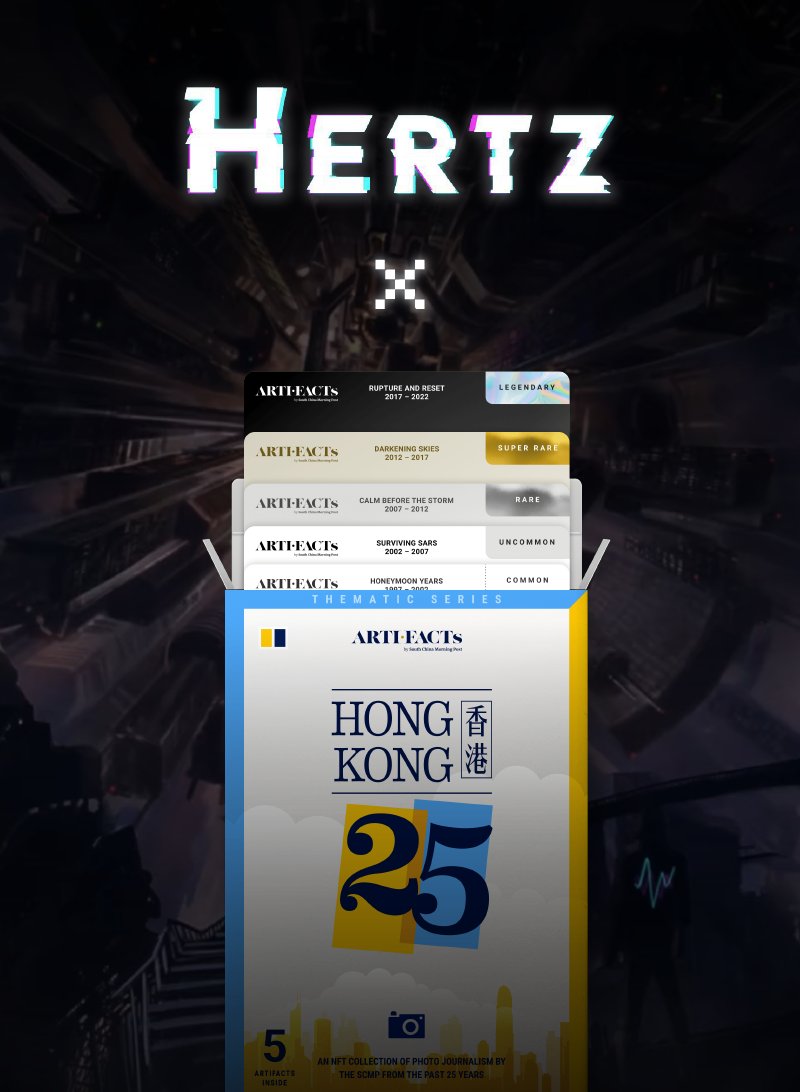 ARTIFACTsbySCMP's tweet photo. Hertz by Hins Cheung X @ARTIFACTsbySCMP 

🏆Prize: Hertz &amp; ARTIFACTs WL Spot X 3
1. Like❤️&amp; RT
2. Follow https://t.co/aWAT4dn9SO
3. Join Discord: https://t.co/ypKYGeXoAa

@Hertz_city @HinsOfficial @SCMPNews
⏰48 hours https://t.co/HX9wBbHKxG