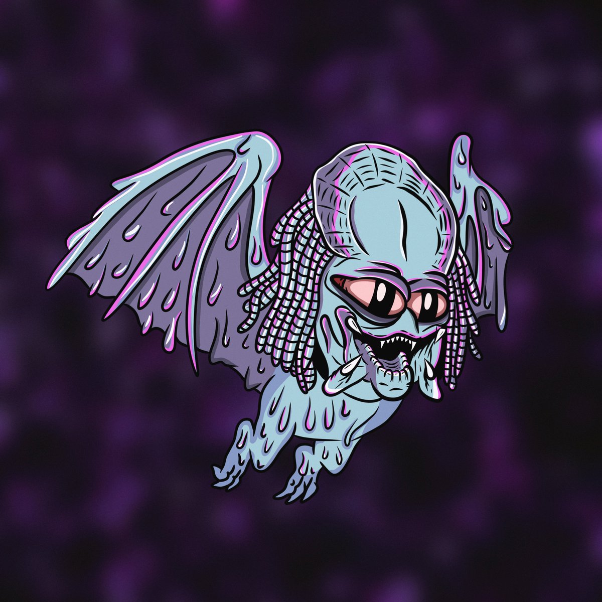 FROGFAM BATZ #175
Predator Batz by <a href="/makeev666art/">makeev666art</a> 

foundation.app/@ignatevink/fr…

Big Credit to FrogFam Coin 026 🪙
#NFTs #NFTart #FrogFam #PepeBatz #FrogFamBatz