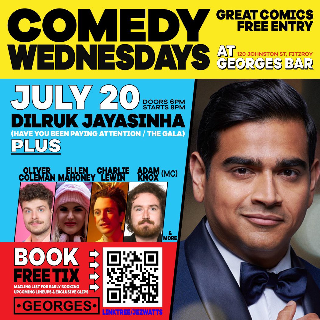 ComedyWedGeorge's tweet photo. Check out this lineup for Wednesday! Book a (free) ticket now at https://t.co/qwktjoMPwe https://t.co/jJnAcr4DVD