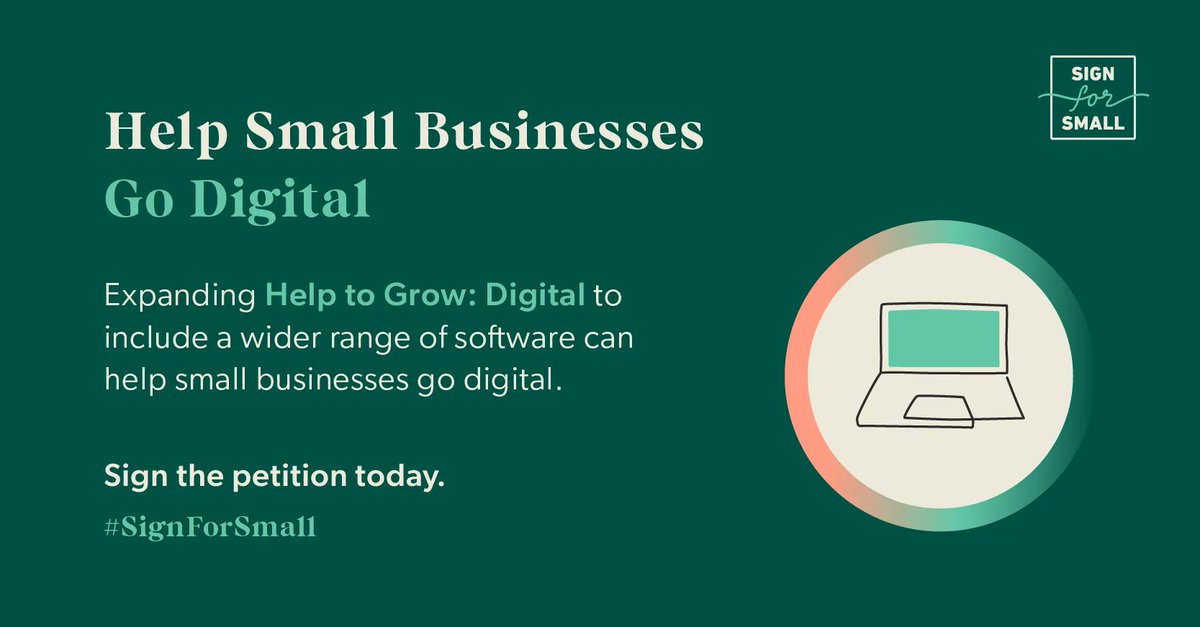 With only 3 types of software under Help to Grow: Digital, small businesses won’t get access to the digital resources they need to boost productivity, grow the UK economy and go digital. Help broaden the range of software. Sign the petition: signforsmall.uk #SignForSmall