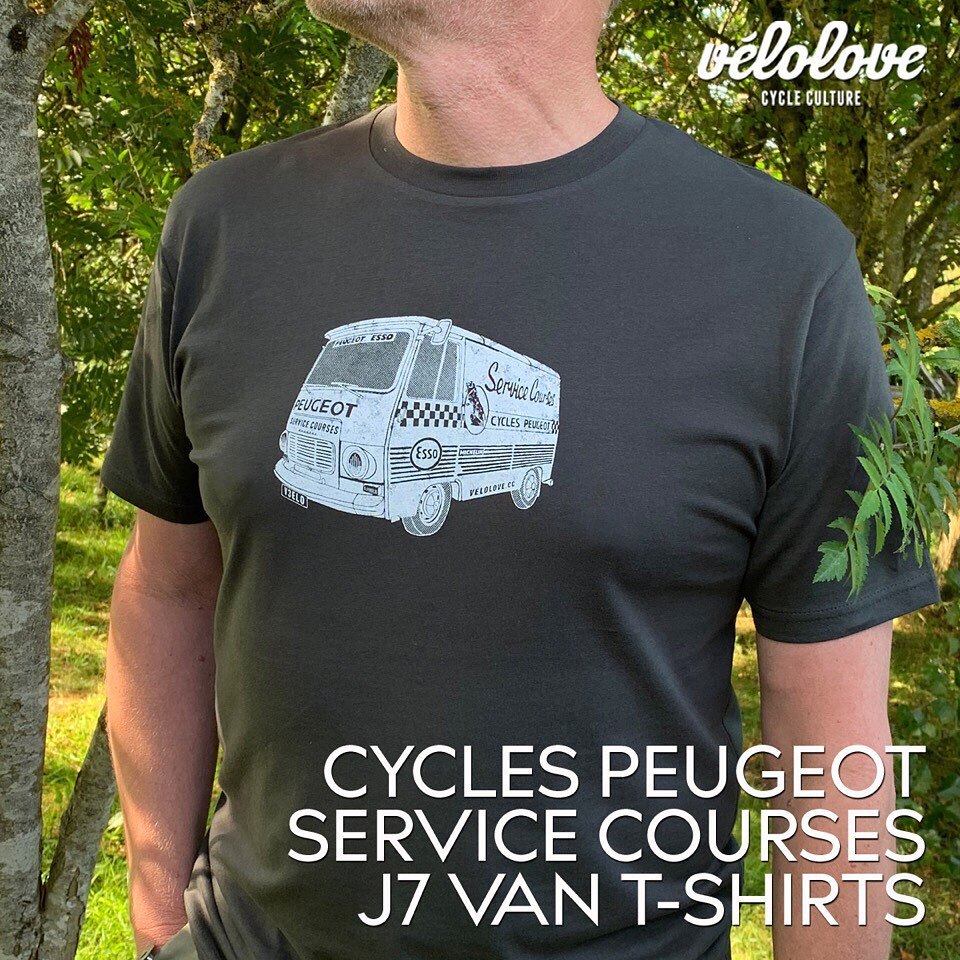 velolovecc's tweet photo. We can’t get enough of historic Cycling Team vehicles, here is our latest design. Cycles Peugeot J7 Service Courses van, Ash grey or crisp white Organic cotton t-shirts screen printed with @permaset_aqua water based ink. #peugeot #cyclespeugeot #servicec… https://t.co/XJTNXCDFFb https://t.co/zeV4w1qZdr