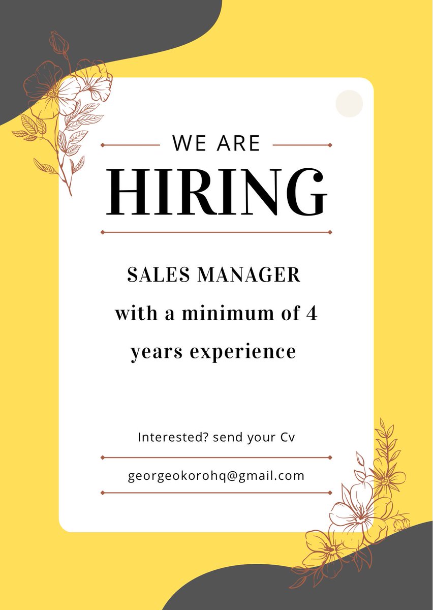 Retweet ! Someone you know might fit the role