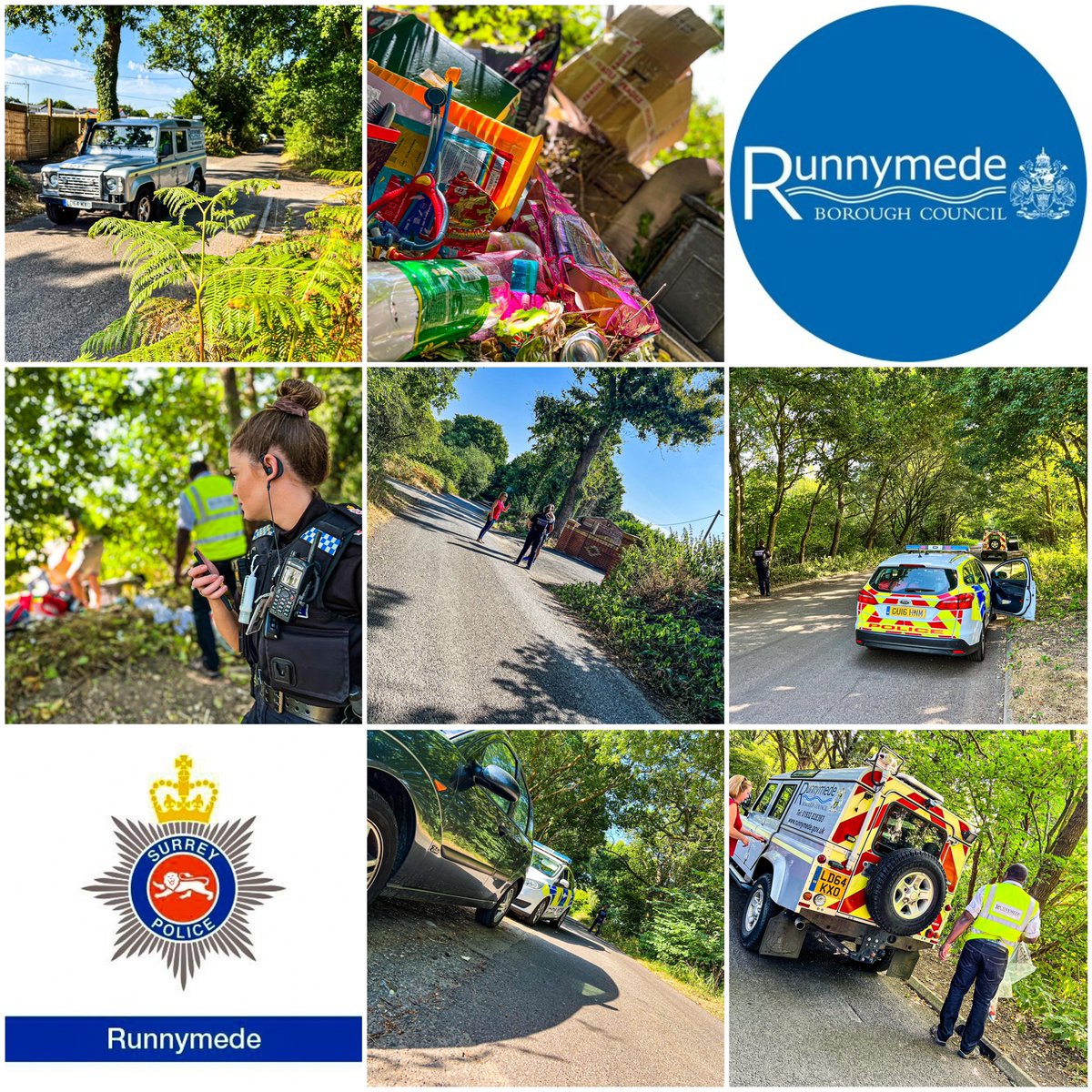 RunnymedeBeat's tweet photo. Neighbourhood Specialist PC Tori Hall is out with the @RunnymedeBC Environmental Health Team this morning working on partnership to investigate recent reports of fly-tipping and abandoned vehicles. 
For more information visit https://t.co/x848gUQkus
#RuralCrimeMatters #ASBAware https://t.co/bAVbjmGzLS