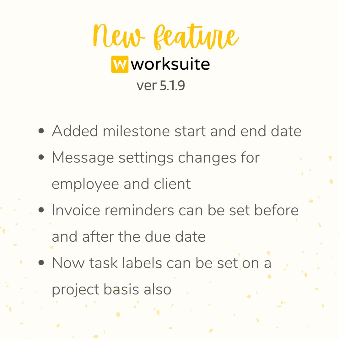 worksuiteapp's tweet photo. Check out what's new on the worksuite!!📈
Know about new features including message settings changes for employees and clients, invoice reminders,s and many more.
#worksuite #newfeature #newchanges #organisationtips #productivityapp #productivitytools #tech #technology https://t.co/OpsySDUDZH