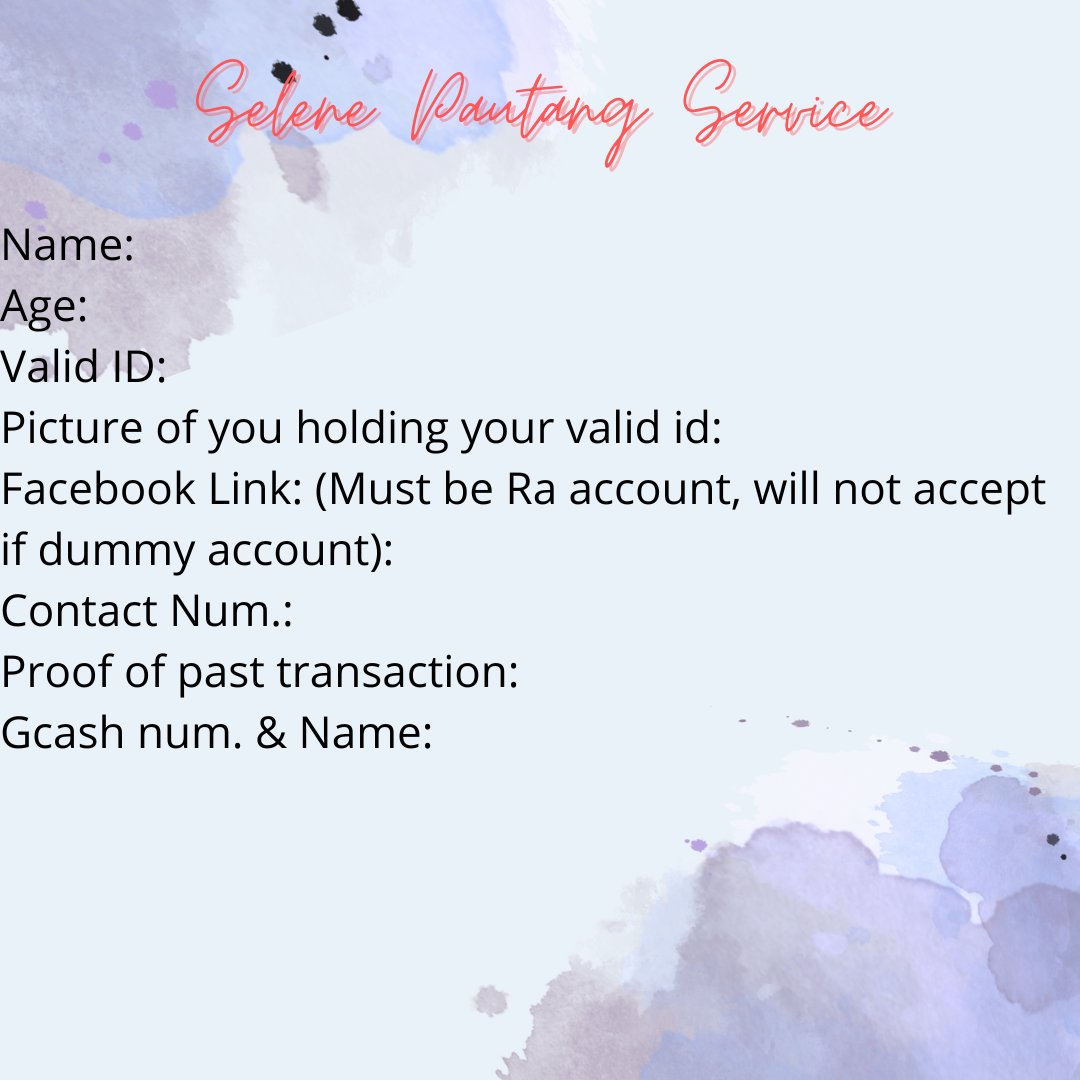 _selenesun's tweet photo. Selene pautang service
• read t&amp;c’s below before transacting with me. https://t.co/Pi6RFyMZYb