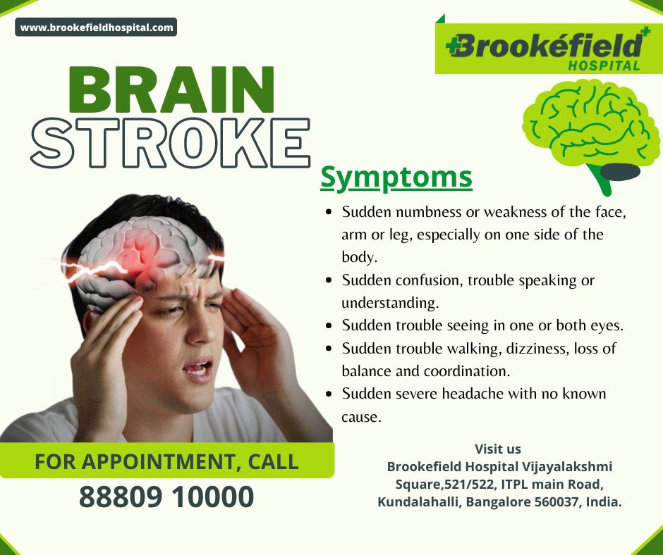 brookefield_h's tweet photo. During a stroke, every minute counts! Fast treatment can lessen the brain damage that stroke can cause.

Call us to know more details 88809 10000.
#brainhealth #braintumour #brainstorm #brainstroke
#bestdoctors #hospitalnearme #Brookefield https://t.co/gwRjKTeHEy