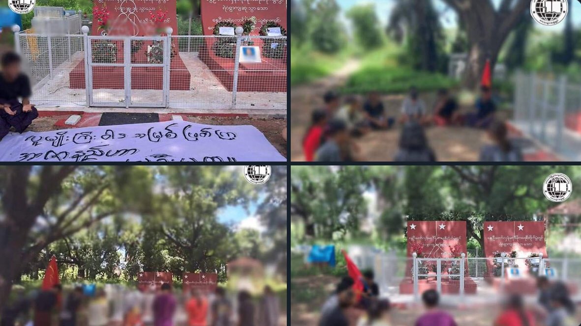 TTFR__Myanmar's tweet photo. Joint forces of pro-democracy villagers of several villages from northern Salingyi township and eastern Yinmarbin township staged a strike against military dictatorship.  #2022July18Coup #NoExemption #FreezePaymentsToJunta #WhatsHappeningInMyanmar https://t.co/S4zIVFY2Ib