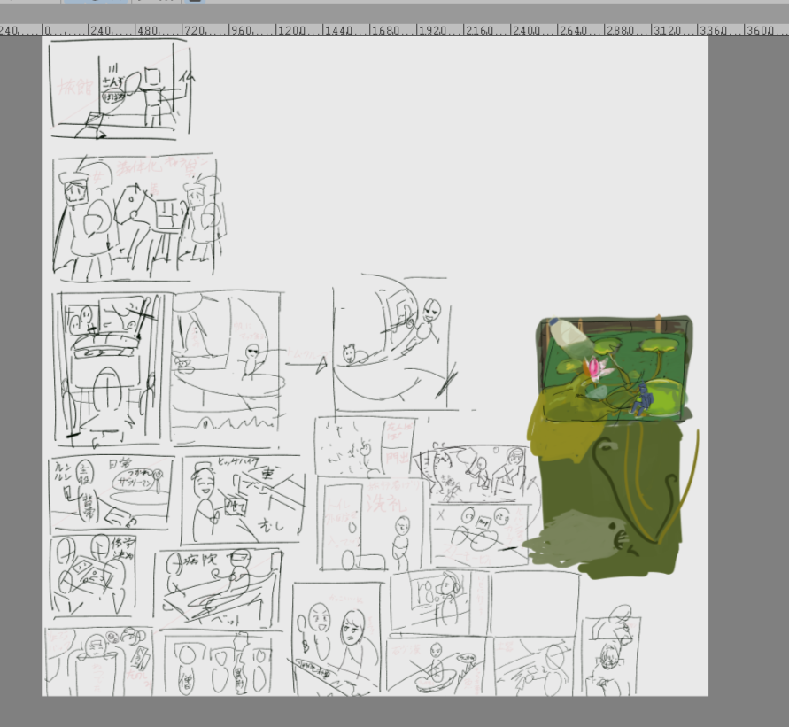 このとても大雑把なラフの中から数点選ぶのが楽しい 