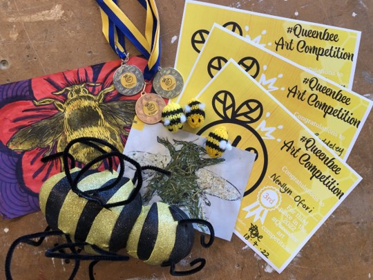 shavingtonart's tweet photo. Our #QueenBee Art competition has been judged and we have our first, second and third prizes ready to give out during our end of year rewards assemblies this week. Thank you so much to the brilliant Shavington community and our amazing students. What a lovely way to end the year! https://t.co/dddMZMkAju