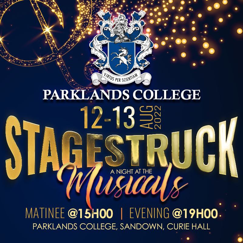 #ParklandsCollege proudly presents an unforgettable showcase of music, song and dance from the Musicals of both the past and the present. You are guaranteed to leave #Stagestruck! Book your tickets here: quicket.co.za/events/181420-…